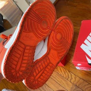 Nike Dunk High- white/orange blaze 7Y UK6 Rare and limited